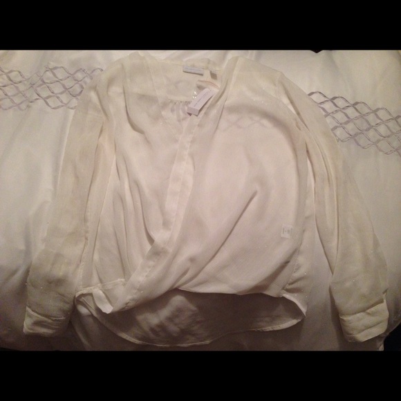 NWT New York & Company Sheer Faux Wrap
