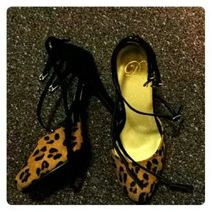 Semi strappy Cheetah print heels