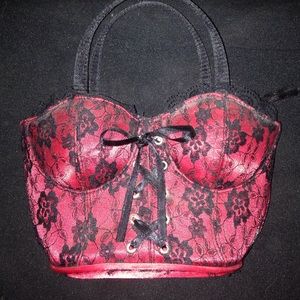 Decorative red bra-let purse