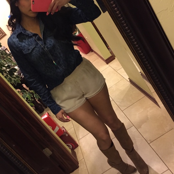 Cream chiffon shorts