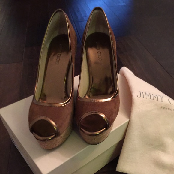 Jimmy Choo suede wedges 38 pristine condition