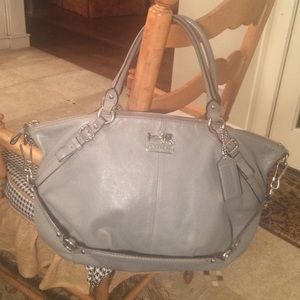 Coach leather bag in gray