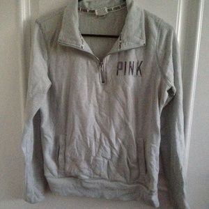 VS PINK Grey Quarter Zip