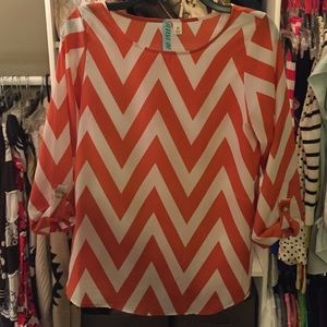 Orange and white chevron shirt