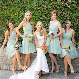 J.Crew Dusty Shale Lexie Dress in Silk Chiffon