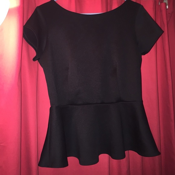 Black Peplum Top
