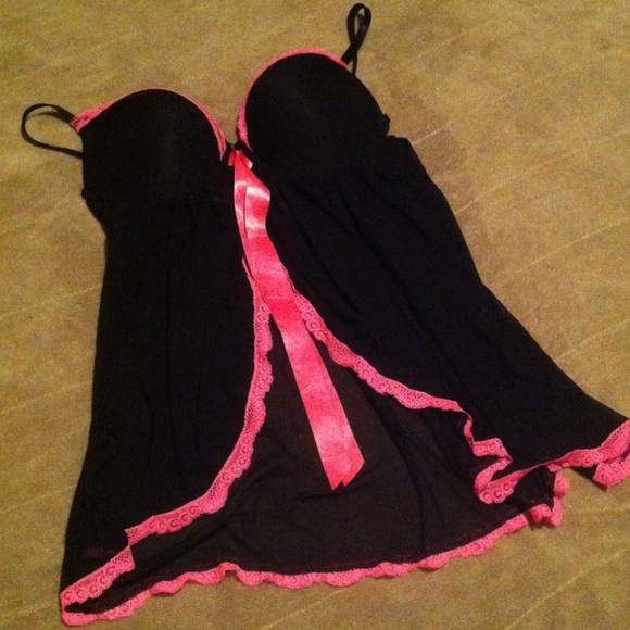 Sheer Black and Pink Lingerie