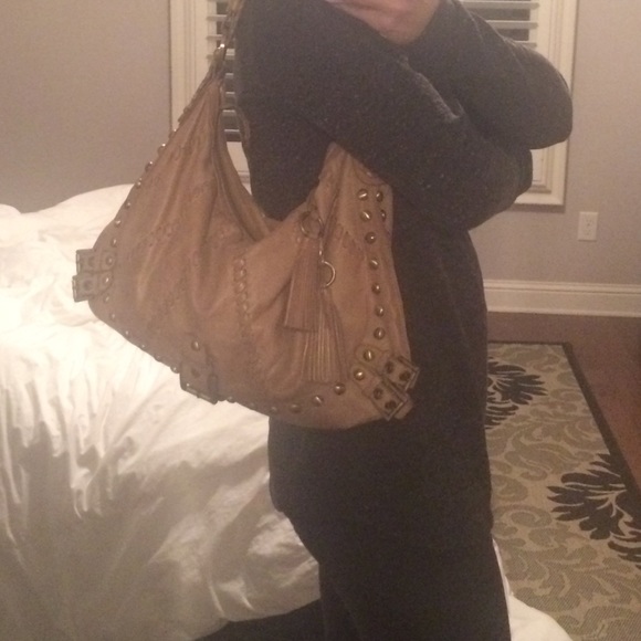 Tan leather Sabina handbag