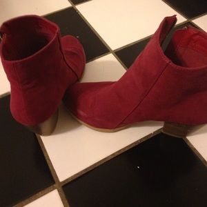 Red Suede Booties