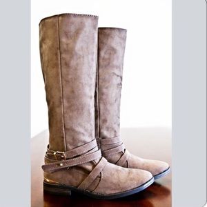 Taupe suede Riding Boots