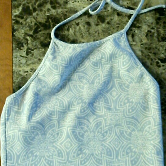 Light blue printed Brandy Melville Halter