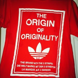 Adidas red and white shirt