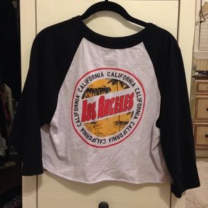 Brandy Melville crop La raglan tee