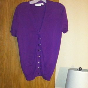 Croft and Borrow purple short sleeve cardigan