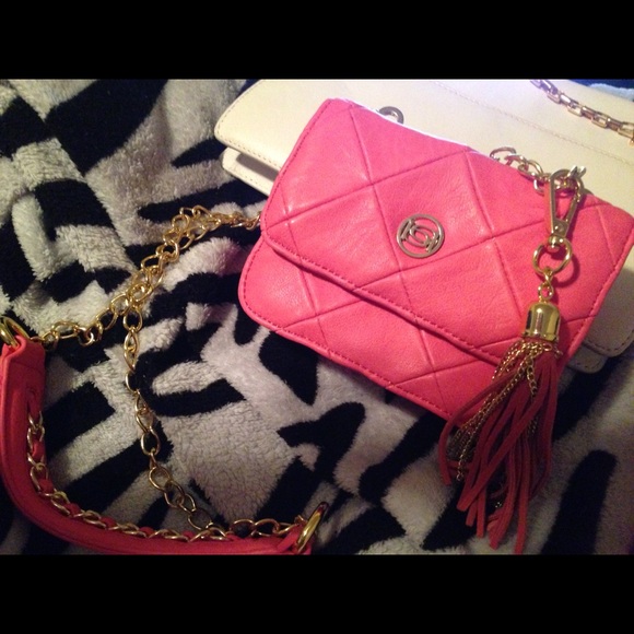 bebe pink cross body handbag
