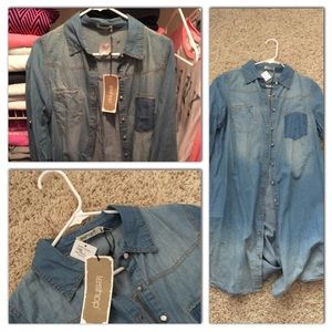 Denim Chambray Shirt Dress/Tunic