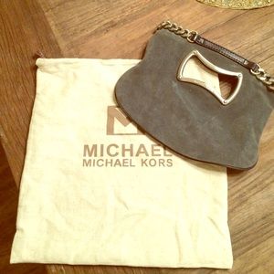 Grey Suede Michael Kors Clutch