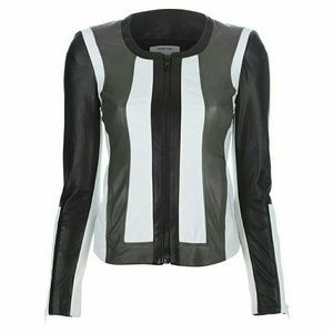 Helmut Lang Tri-Color Lamb Leather Jacket Helmut Lang Tri-Color Lamb Leather Jacket