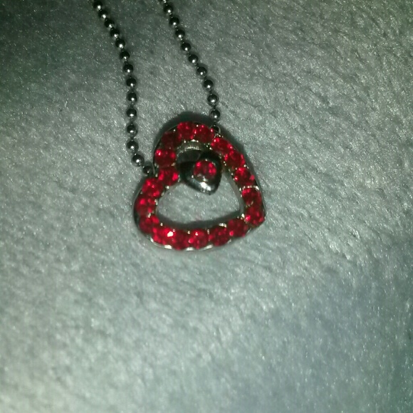 double red heart necklace
