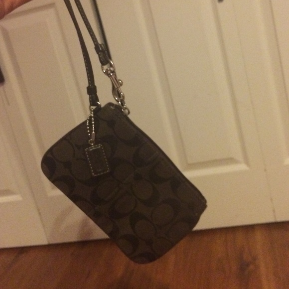 Authentic brown Coach Wristlet