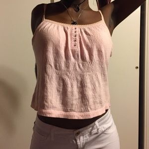 Pink corset style spaghetti straps.