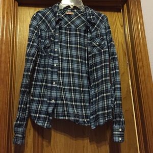 Blue plaid flannel