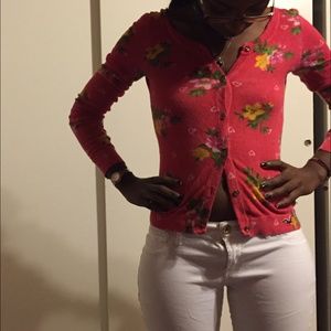Floral Hollister sweater.