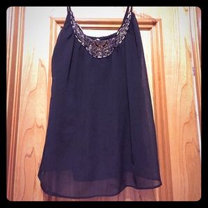 🌺SOLD🌺 Black strappy chiffon tank