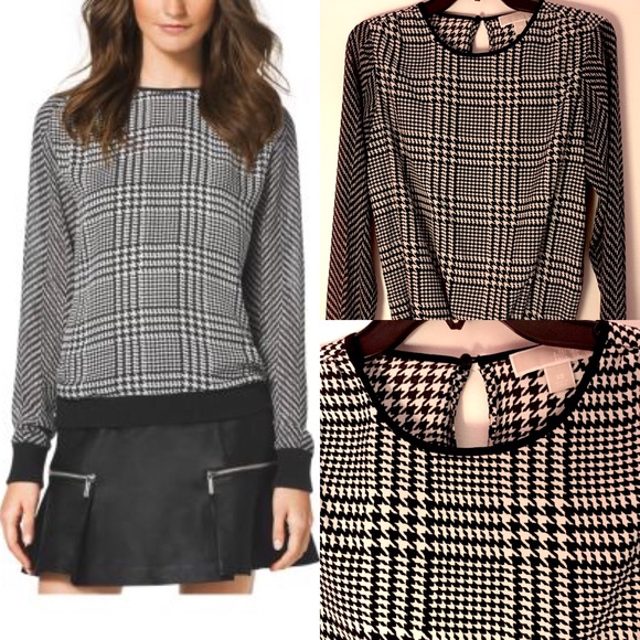 💕 Michael Kors Houndstooth-Print Sweater