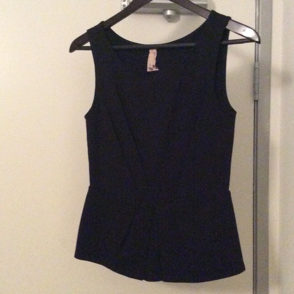SOLD - BAILEY 44 - peplum black sleeveless top