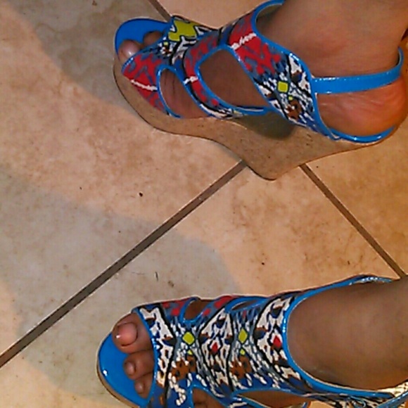 Tribal print heels