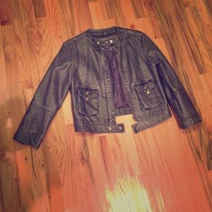 Charcoal grey leather jacket (size small)