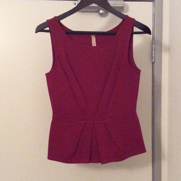 SOLD - BAILEY 44 - peplum crimson sleeveless top