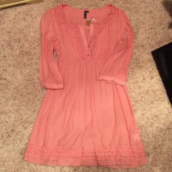 Blush Pink Pheasant Tunic. Rayon
