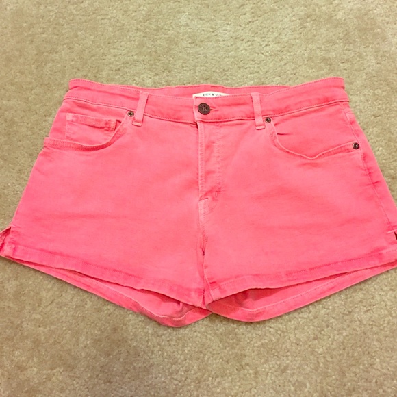 Pink jean shorts