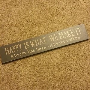 Cute wall sign - black with gold writing