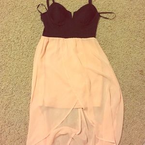 Pink and black dress