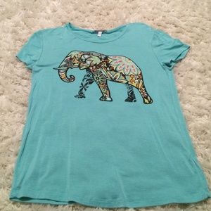 Turquoise elephant t-shirt