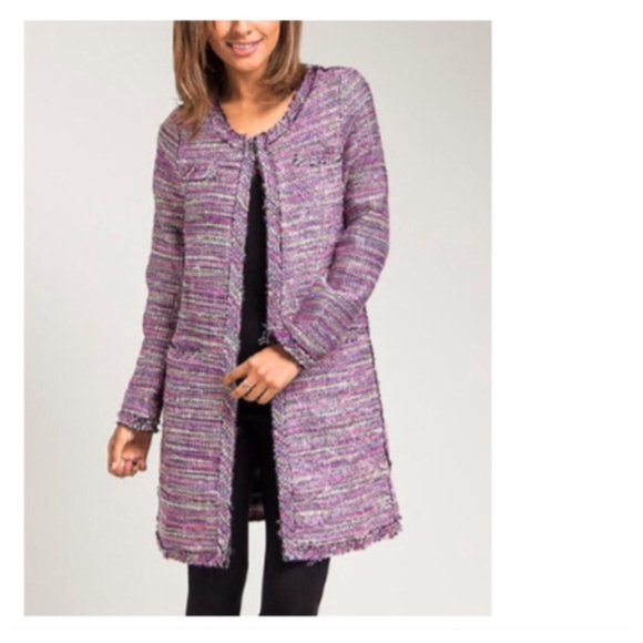 SALE Lavender Tweed Long Blazer - Picture 3 of 4