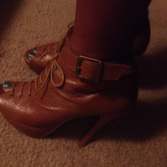 Brown high heels