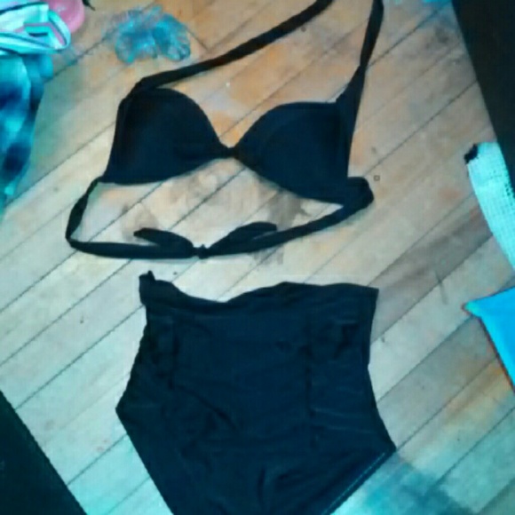 Black high waisted bikini