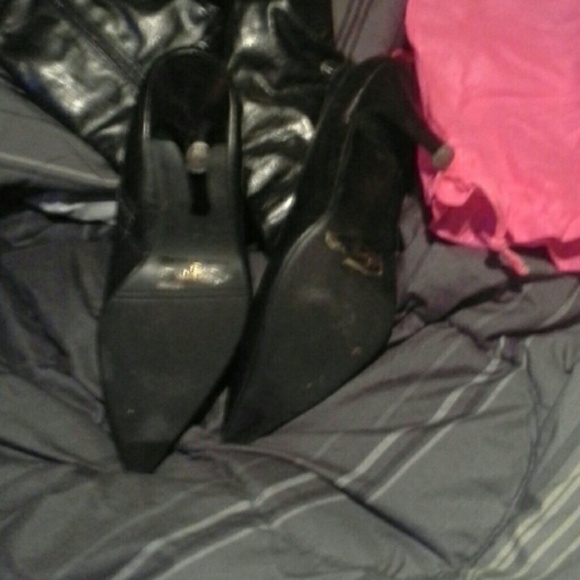 Faux leather knee-length high boots - Picture 3 of 4