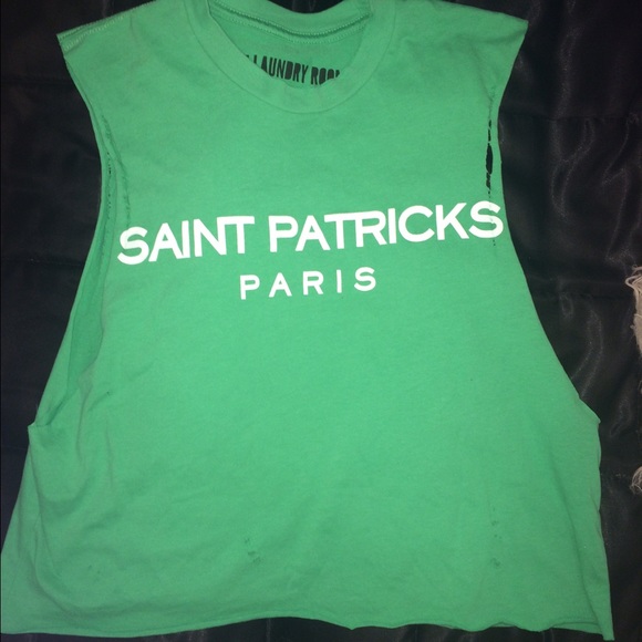 St. Patrick's day Paris cropped tee. Ysl inspired