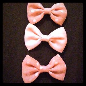 Pink hair bow set