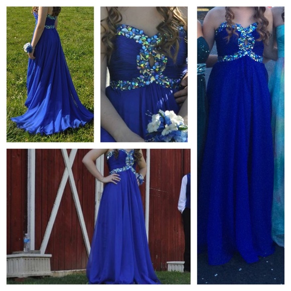 Royal blue night moves prom dress size 6