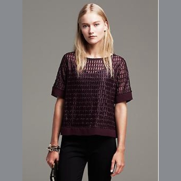 ⚡️SALE⚡️NWOT Banana Republic Black Mesh Top!