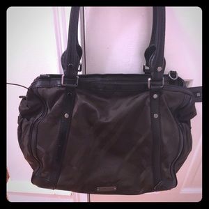 Brown Burberry diaper bag