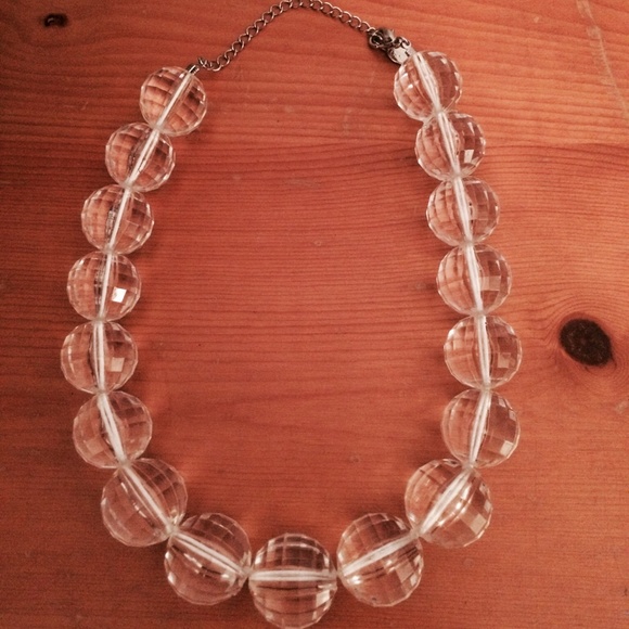 Clear bead statement necklace