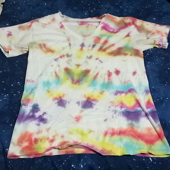 Smiley face tye dye  V neck