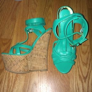 Brand new mint wedge heels
